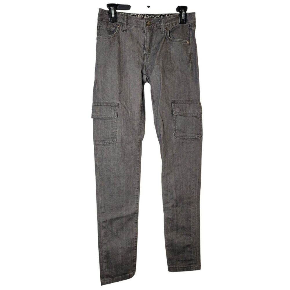 Patagonia Womens Gray Denim Low Rise Cargo Jeans Sz 25 Skinny Utility Gorpcore